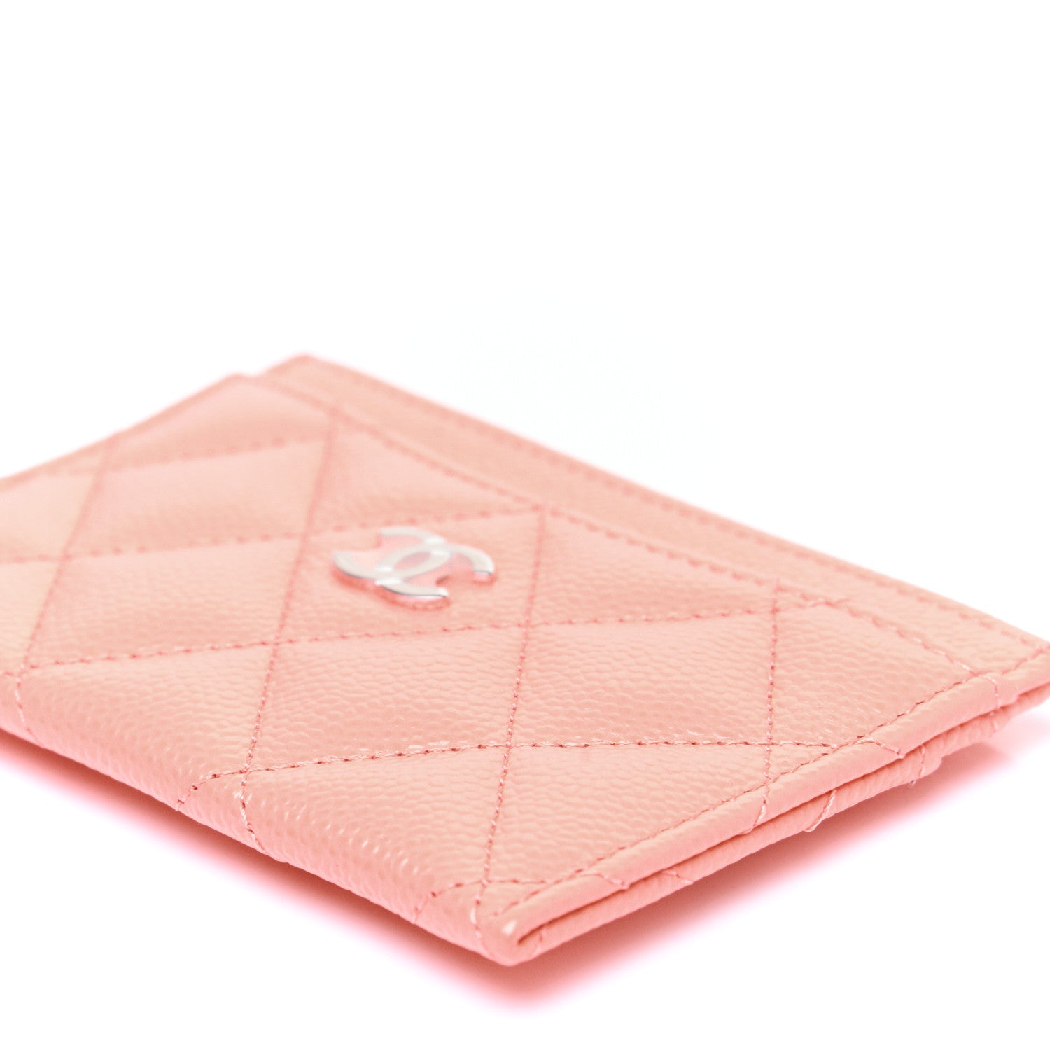 Chanel Caviar Quilted Card Holder Coral 6 of 9