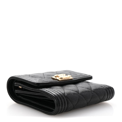 Chanel Caviar Quilted Compact Boy Wallet Black 4 of 11
