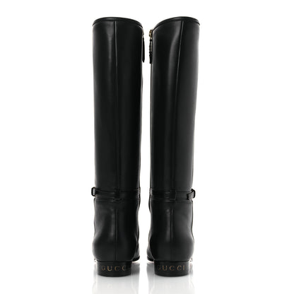 Gucci Calfskin Knee High Boots 36.5 Black 6 of 14