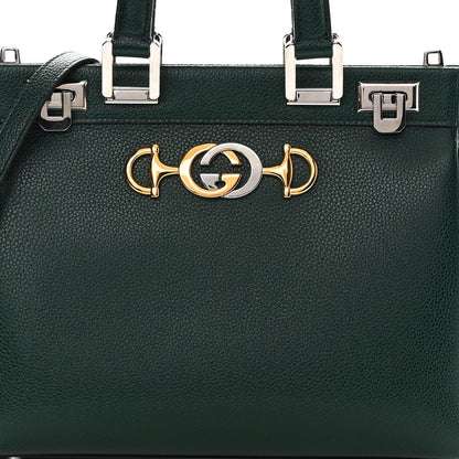Gucci Grainy Calfskin Small Zumi Top Handle Bag Vintage Green 8 of 11