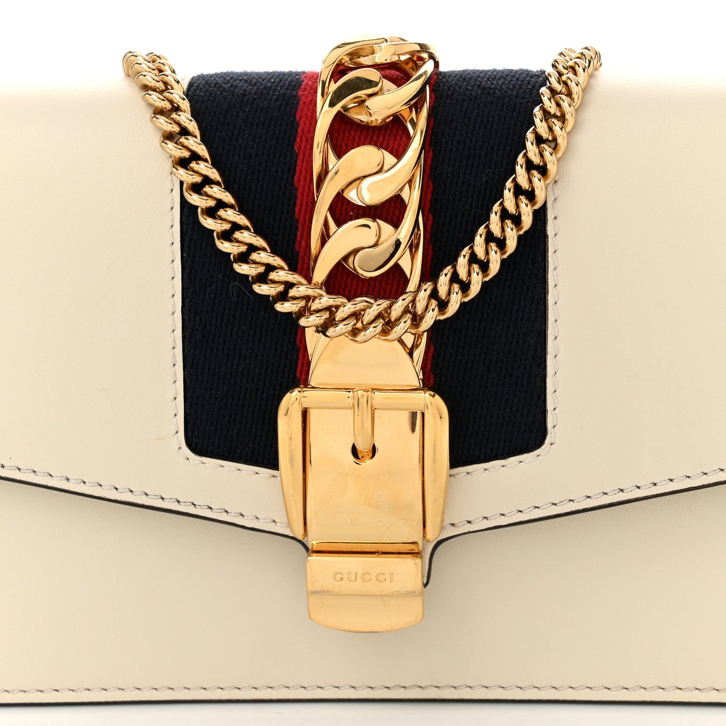 Calfskin Super Mini Sylvie Chain Shoulder Bag White