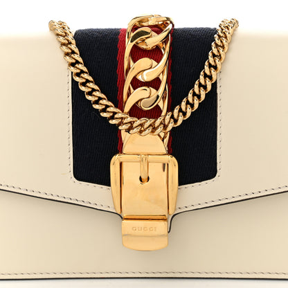 Gucci Calfskin Super Mini Sylvie Chain Shoulder Bag White 8 of 11