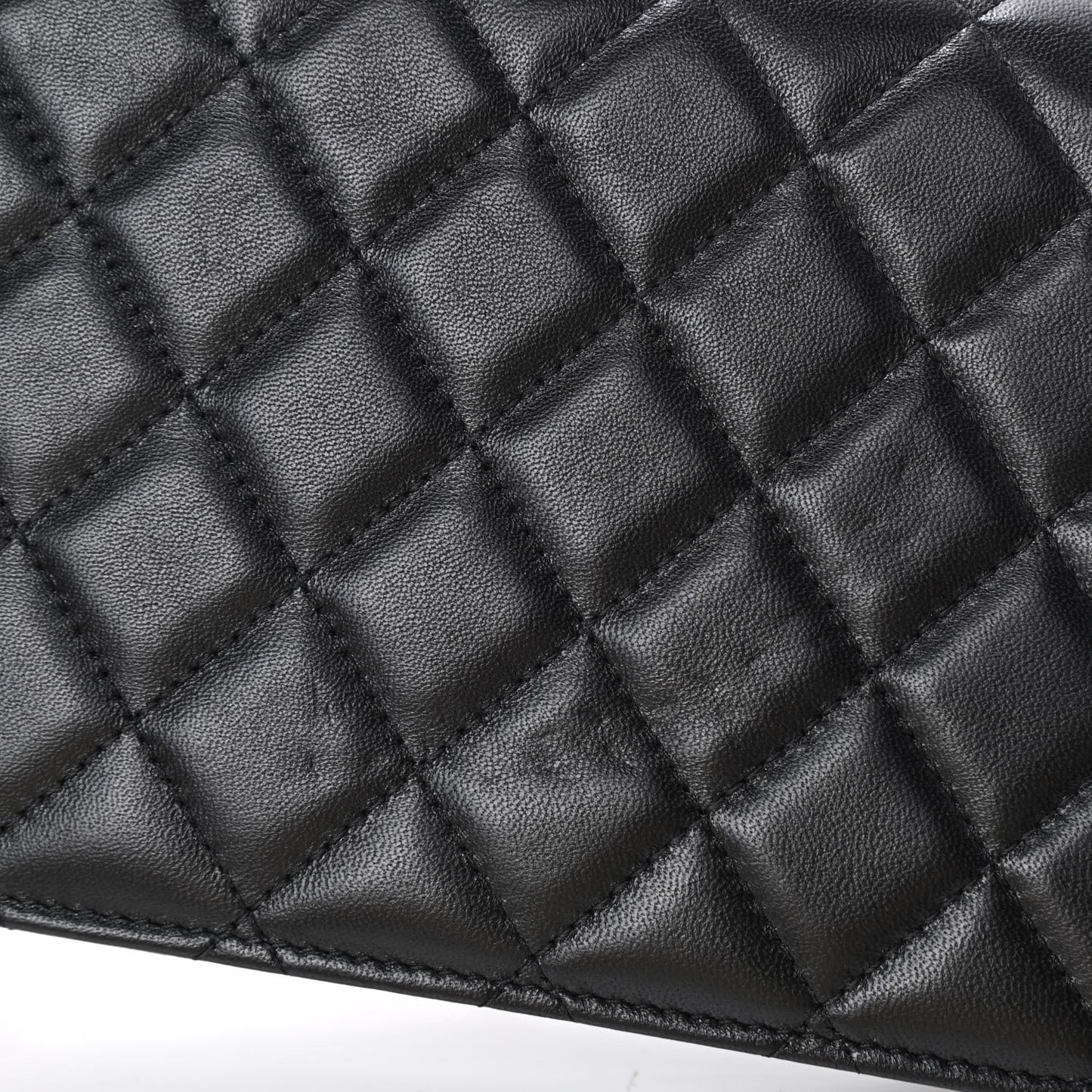 Lambskin Quilted Trendy CC Wallet On Chain WOC Black