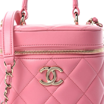 Chanel Lambskin Quilted Trendy Vanity Case Pink 10 of 11