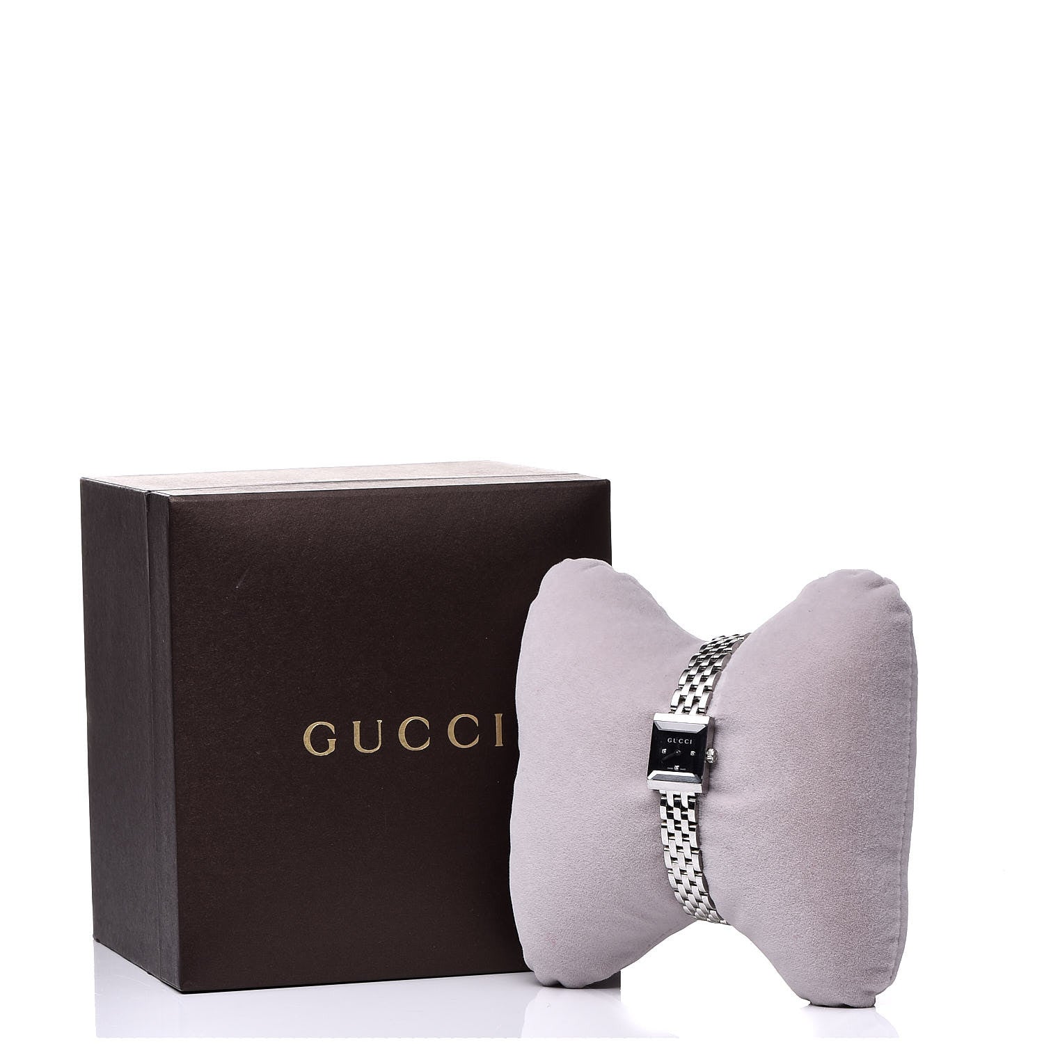 Gucci Stainless Steel Diamond 14mm G- Frame Square Quartz Watch Black 11 of 11