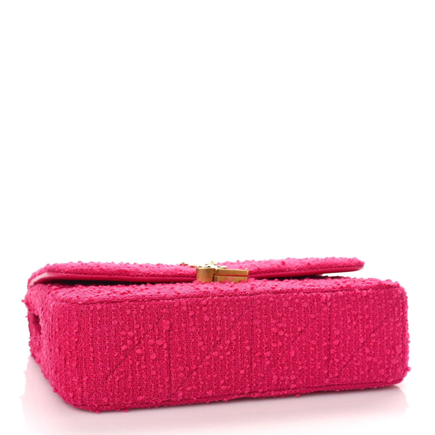 Saint Laurent Boucle Tweed Patchwork Monogram Medium Jamie Baguette Magenta 4 of 8
