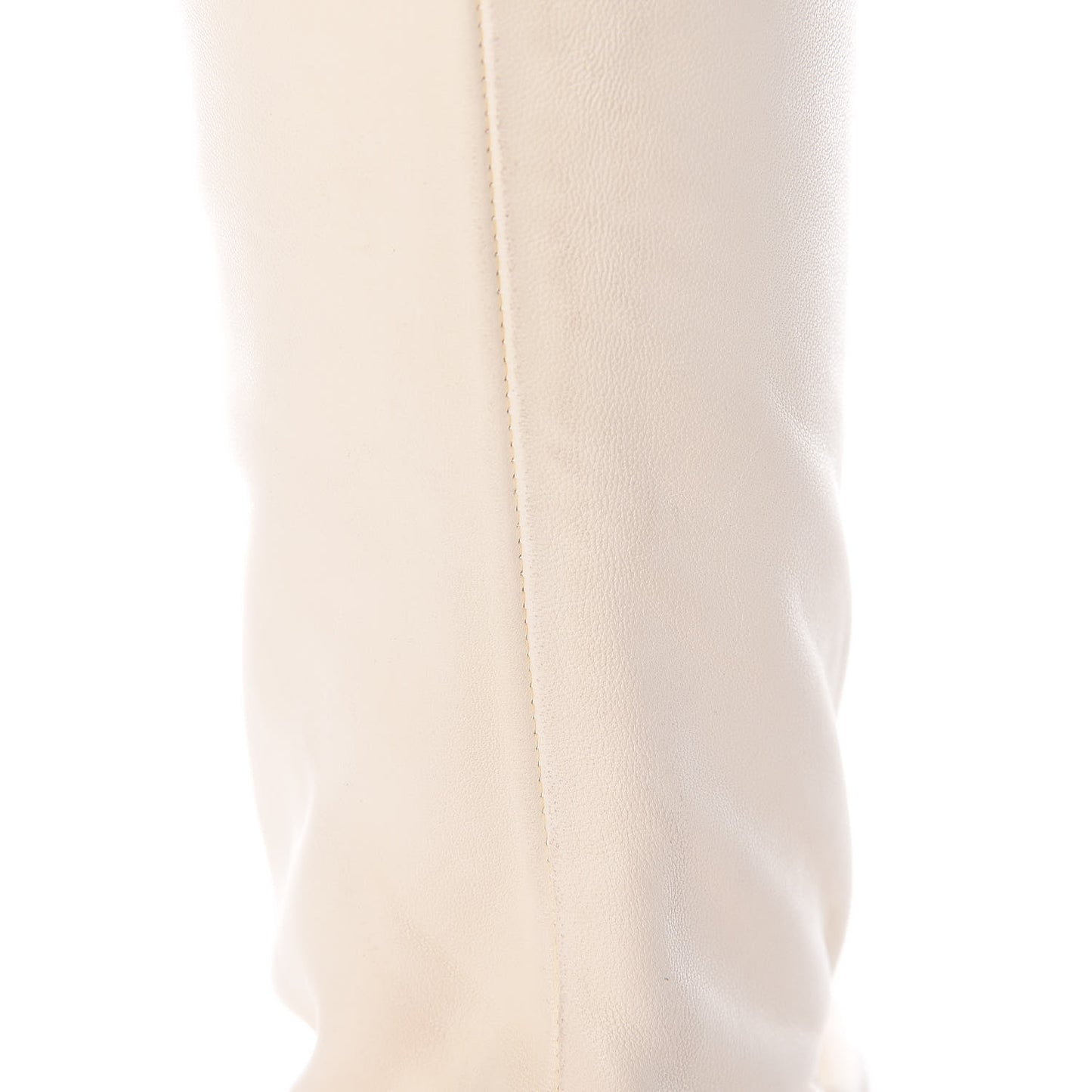 Lambskin Patent Cap Toe Over the Knee Boots 37.5 White
