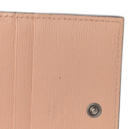 Gucci Shangai Calfskin Blooms Print Card Case Wallet Pink Apricot Multicolor 10 of 10