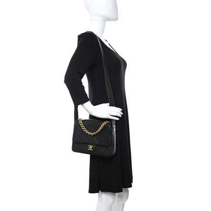 Chanel Calfskin Stitched Easy Mood Flap Black 2 of 11