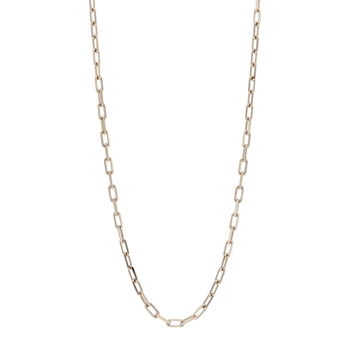 18K White Gold SM Santos De Cartier Link Necklace