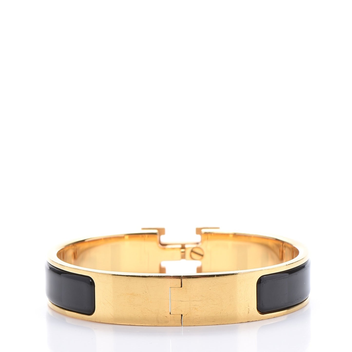 Enamel Narrow Clic Clac H Bracelet PM Black