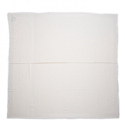 Louis Vuitton Wool Silk Monogram Shawl White 1 of 4
