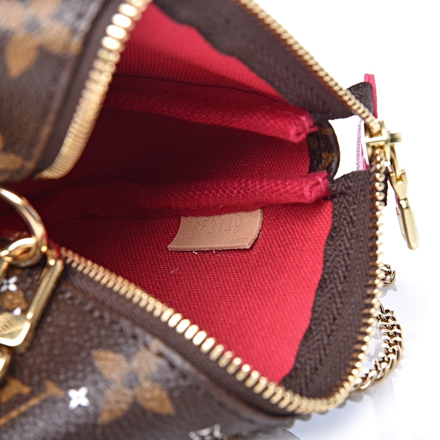 Louis Vuitton Monogram 2019 Christmas Animation Mini Courchevel Pochette Accessories Fuchsia 6 of 8