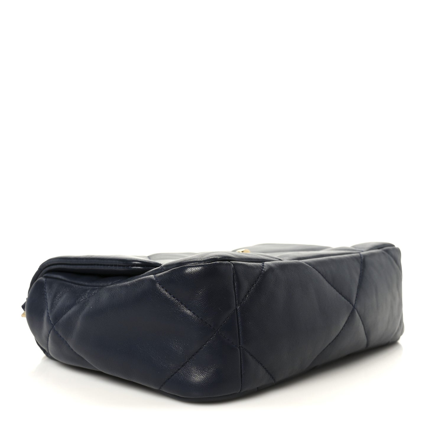 Lambskin Quilted Medium Chanel 19 Flap Navy Blue
