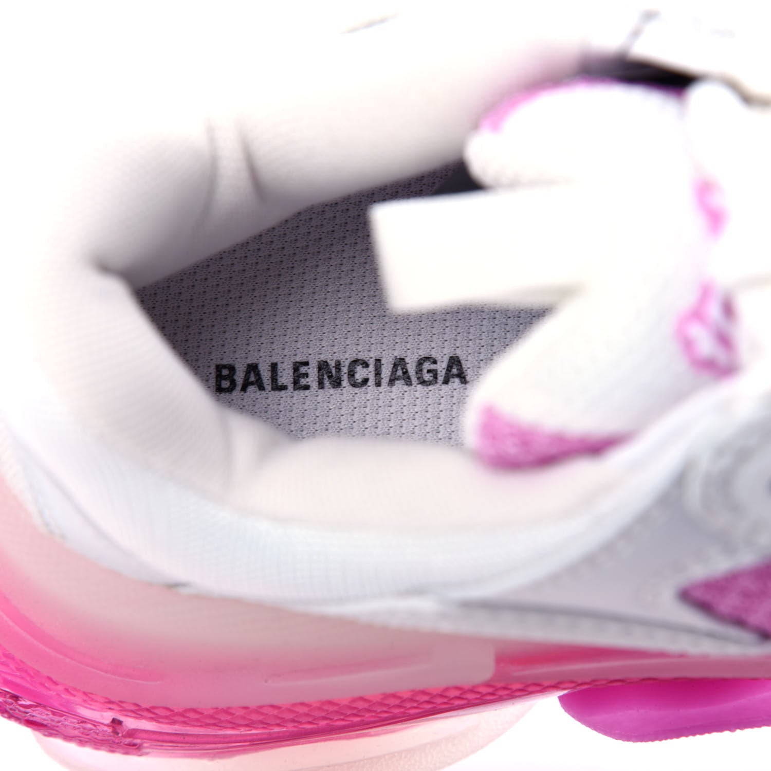 Balenciaga Fabric Mesh Clear Sole Womens Triple S Sneakers 37 White Pink 8 of 10
