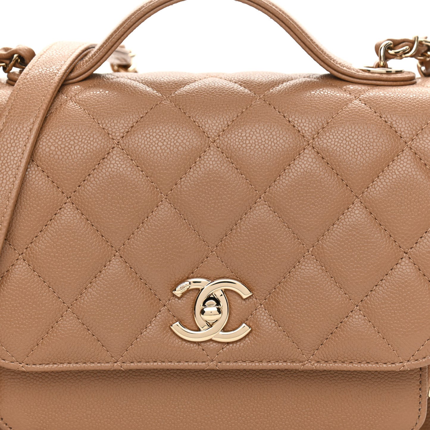 Caviar Quilted Medium Business Affinity Flap Brown