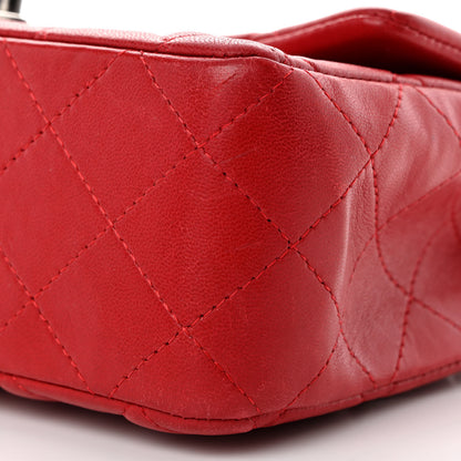 Chanel Lambskin Quilted Mini Rectangular Flap Red 10 of 11