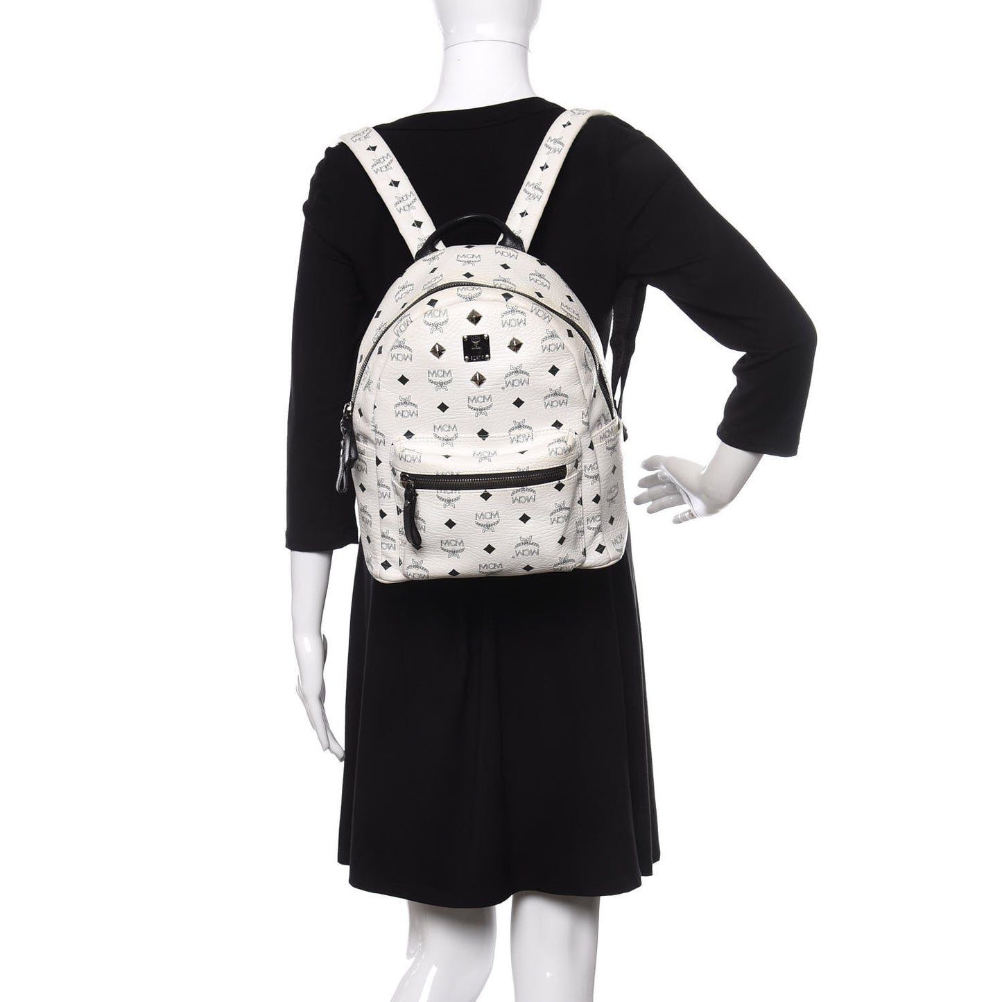 Visetos Small Sprinkle Stud Stark Backpack White