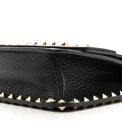 Valentino Garavani Pebbled Calfskin Rockstud Side Slip Crossbody Black 8 of 8