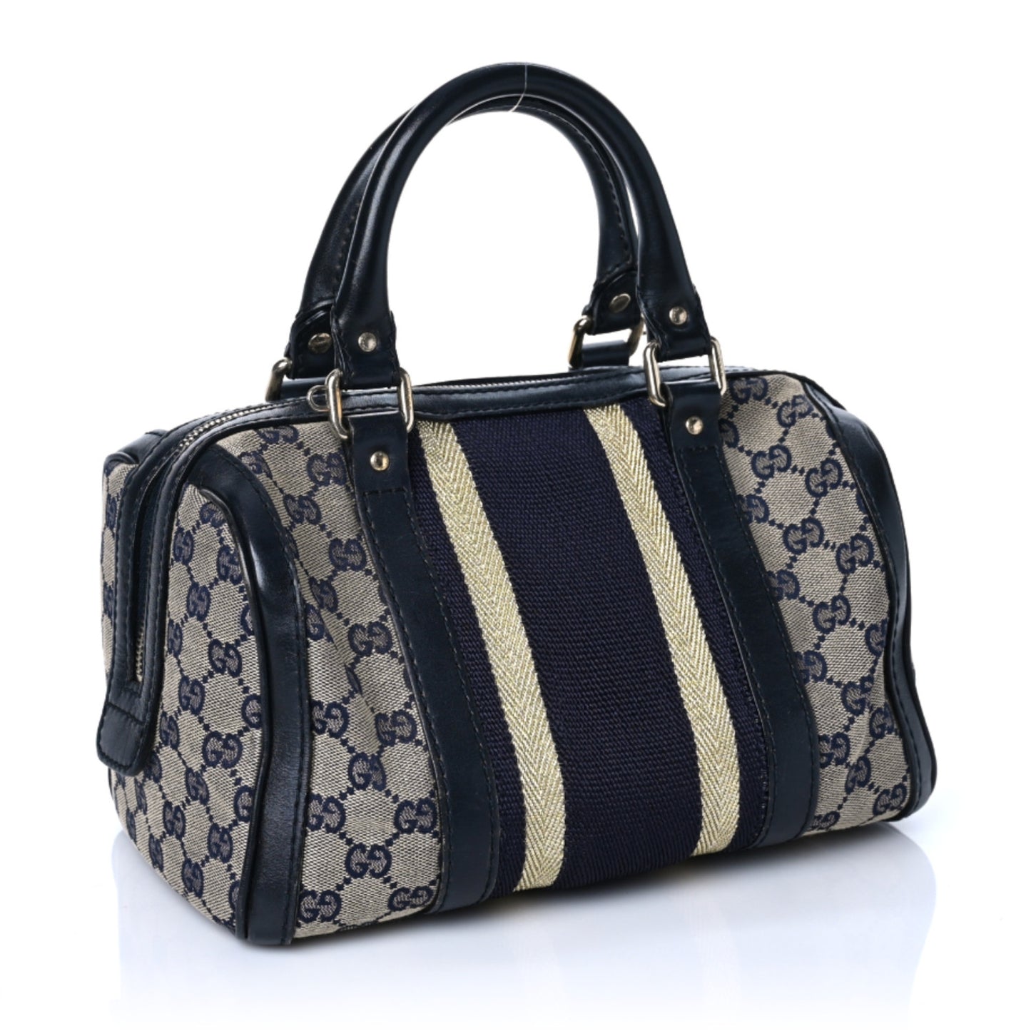 Monogram Vintage Web Small Boston Navy