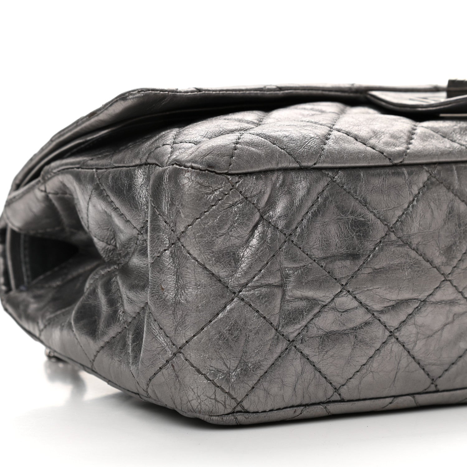 Chanel Metallic Aged Calfskin Quilted 2.55 Reissue 227 Flap Dark Silver 9 of 14