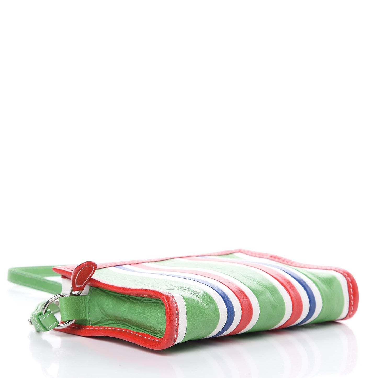 Veau Arena Multicolore Bazar Strap Clutch Green Blue Red White