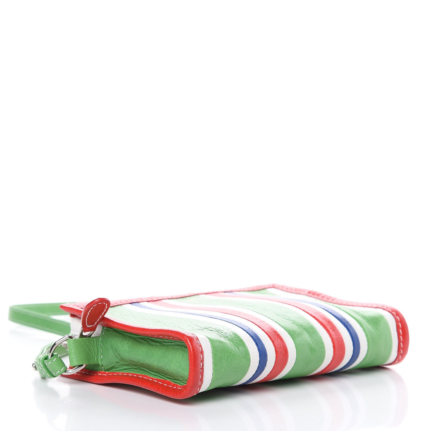 Balenciaga Veau Arena Multicolore Bazar Strap Clutch Green Blue Red White 4 of 9
