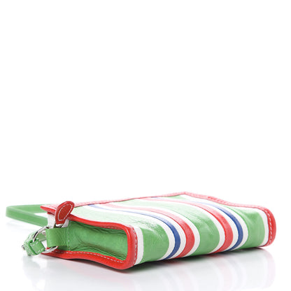 Balenciaga Veau Arena Multicolore Bazar Strap Clutch Green Blue Red White 4 of 9