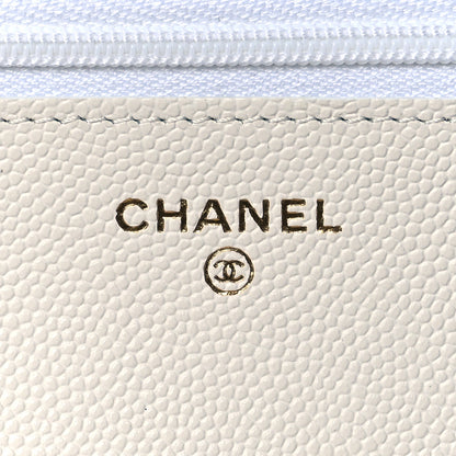 Chanel Caviar Quilted Wallet On Chain WOC White 6 of 11