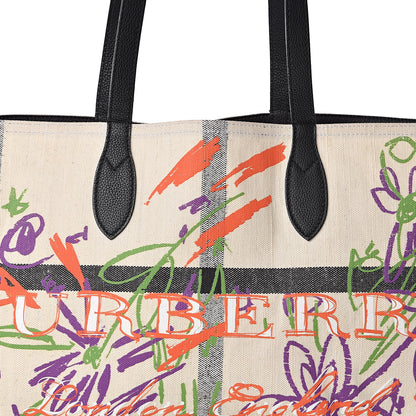 Burberry Coated Canvas Medium Reversible Doodle Tote White Black 15 of 16