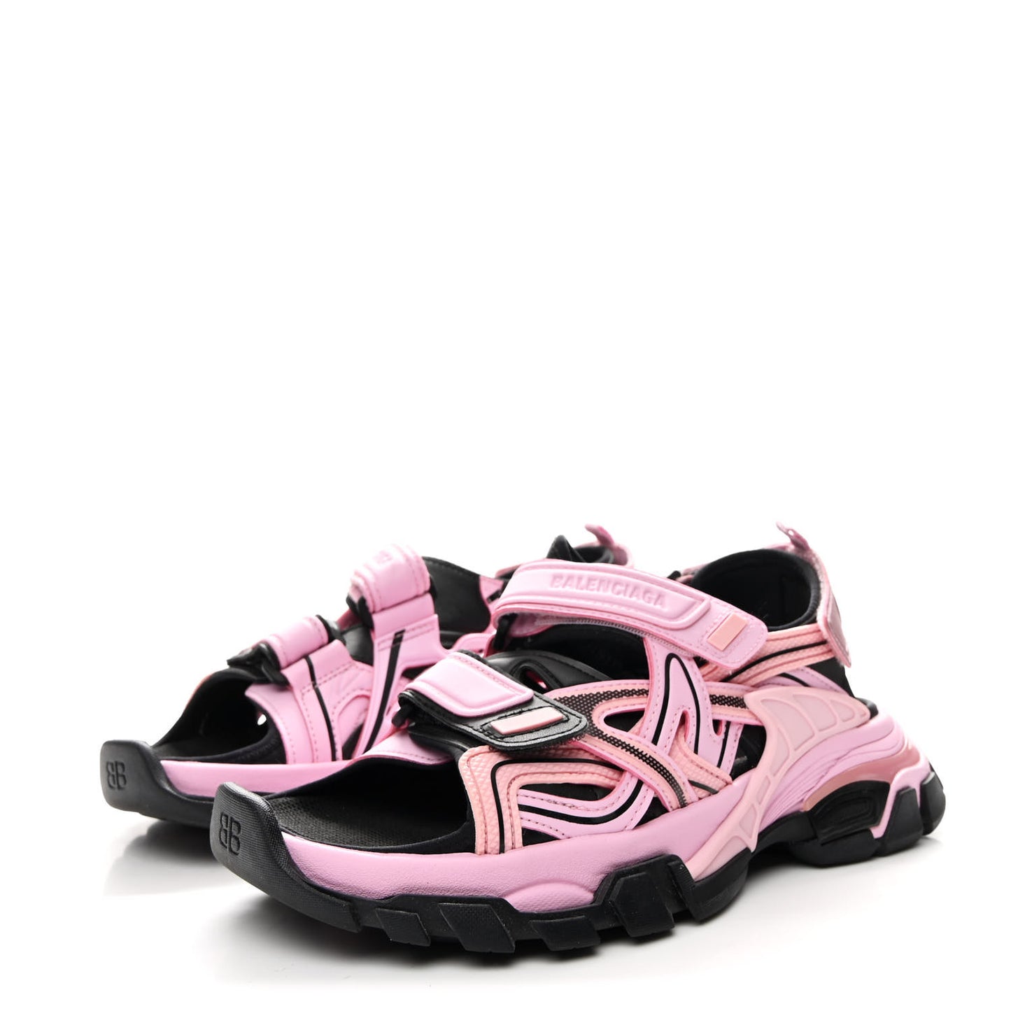 Rubber Neoprene Bi-Color Womens Track Sandals 37 Pink Black