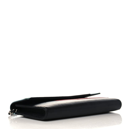 Chanel Lambskin Airlines Wallet On Chain WOC Blue Black Red 4 of 15