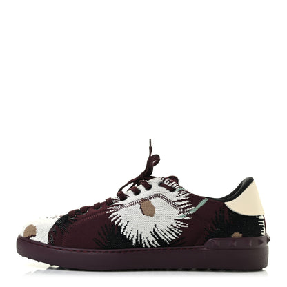 Valentino Garavani Fabric Knit Mens Rockstud Sneakers 43 Burgundy 1 of 7