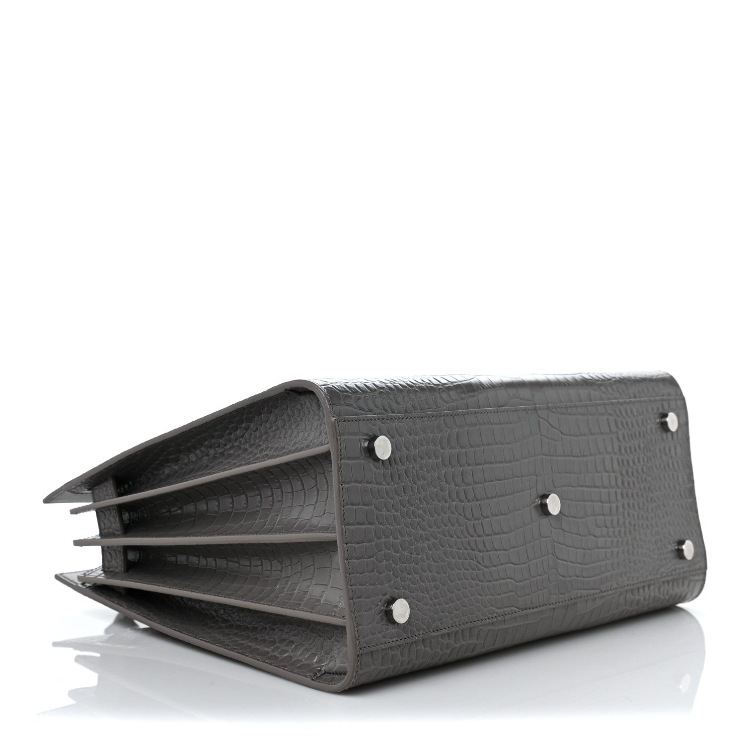 Saint Laurent Crocodile Embossed Small Sac De Jour Asphalt 5 of 13