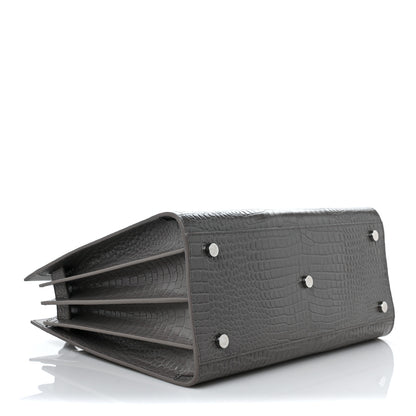 Saint Laurent Crocodile Embossed Small Sac De Jour Asphalt 5 of 13