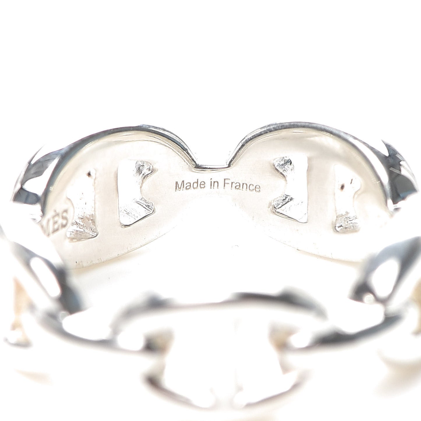 Sterling Silver PM Chaine d'Ancre Enchainee Band Ring 54 6.75