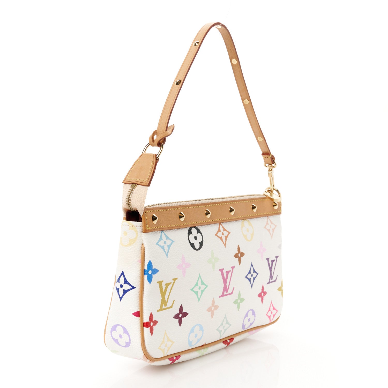 Louis Vuitton Monogram Multicolor Pochette Accessories White 3 of 12