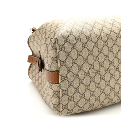 Gucci GG Icon Monogram Padlock Shoulder Bag Beige Dark Brown 9 of 10