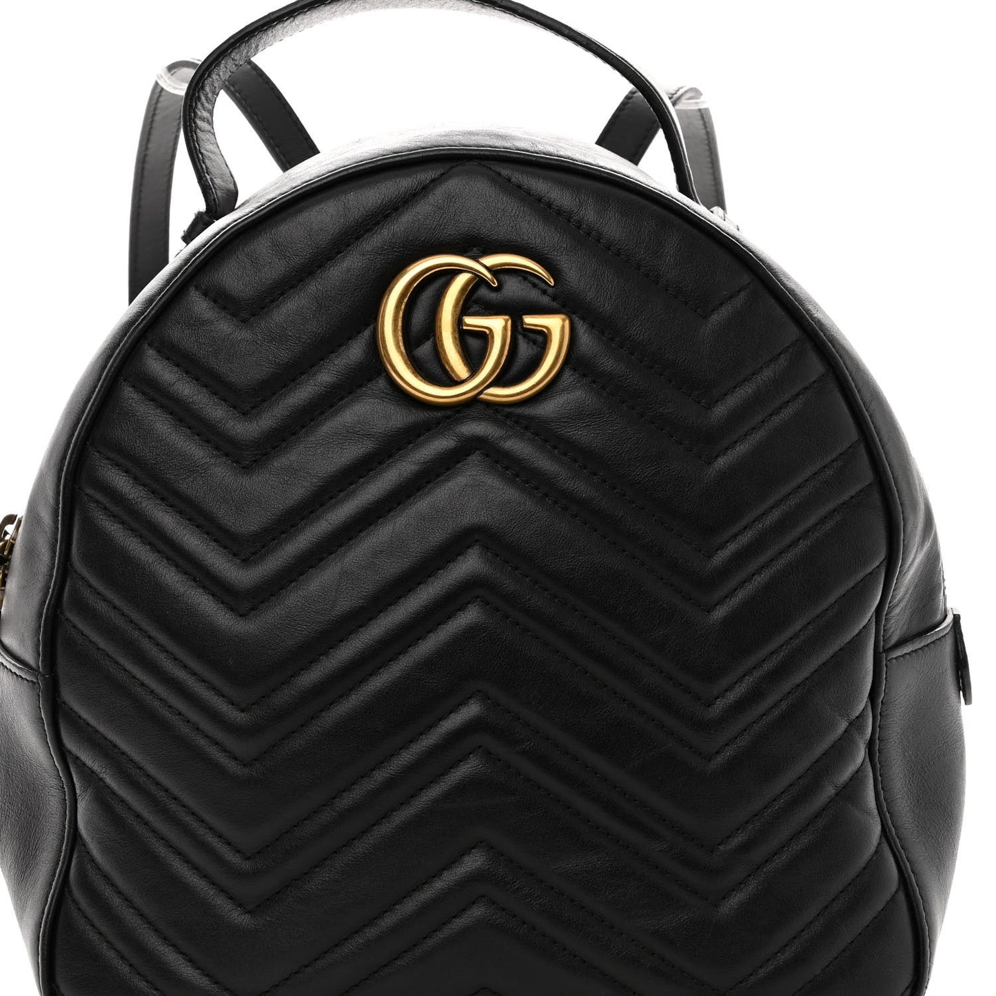 Calfskin Matelasse GG Marmont Backpack Black