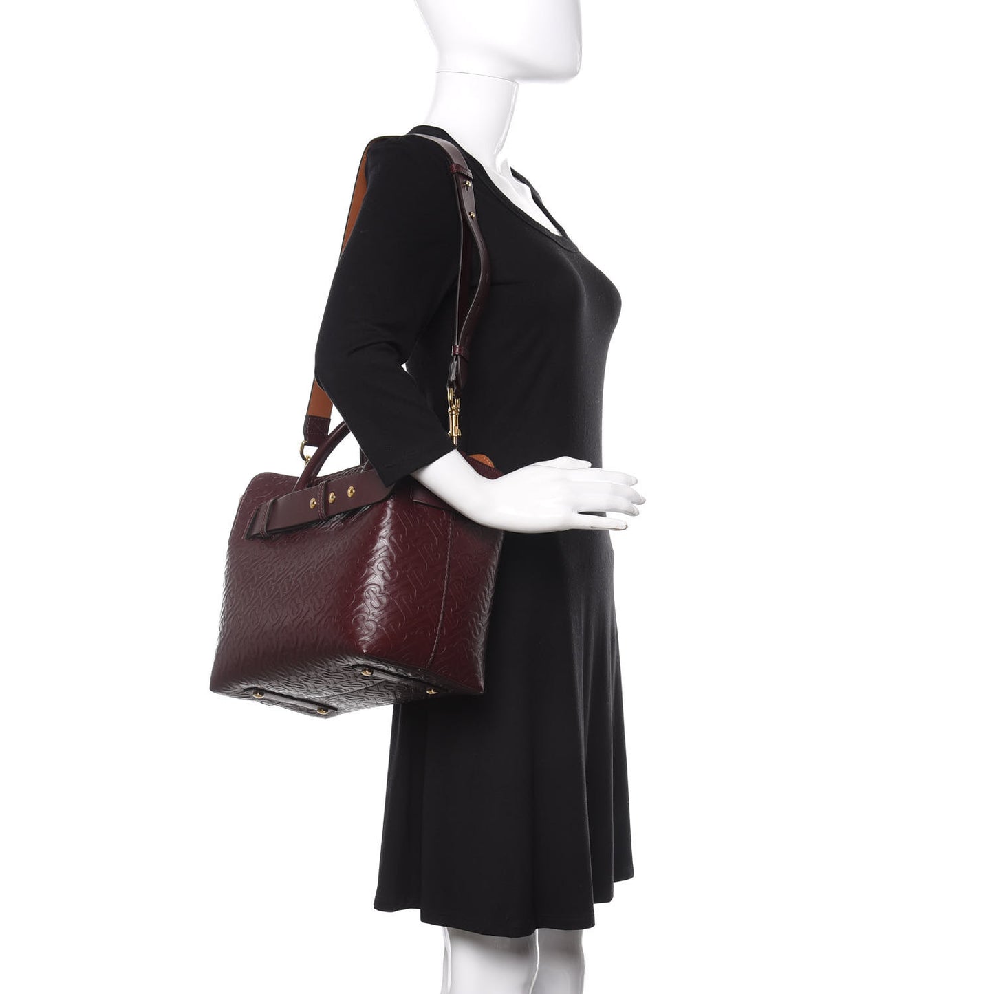 Calfskin Embossed Monogram Small Belt Bag Oxblood