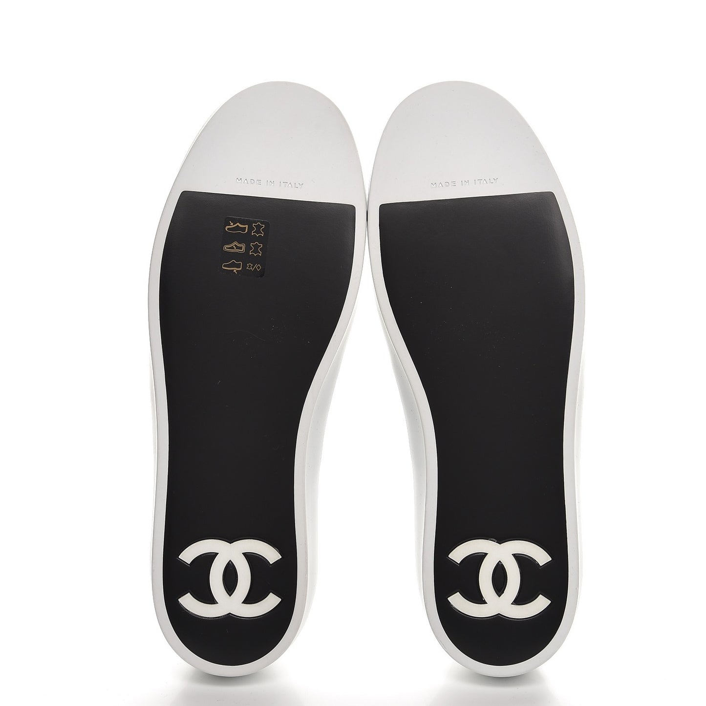 Calfskin Slip On Sneakers 38 White Black