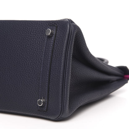 Hermes Togo Birkin Verso 30 Bleu Nuit Rose Pourpre 8 of 10