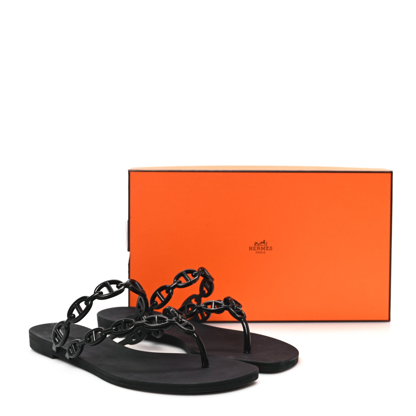 Rubber Chaine d'Ancre Island Sandals 38 Black