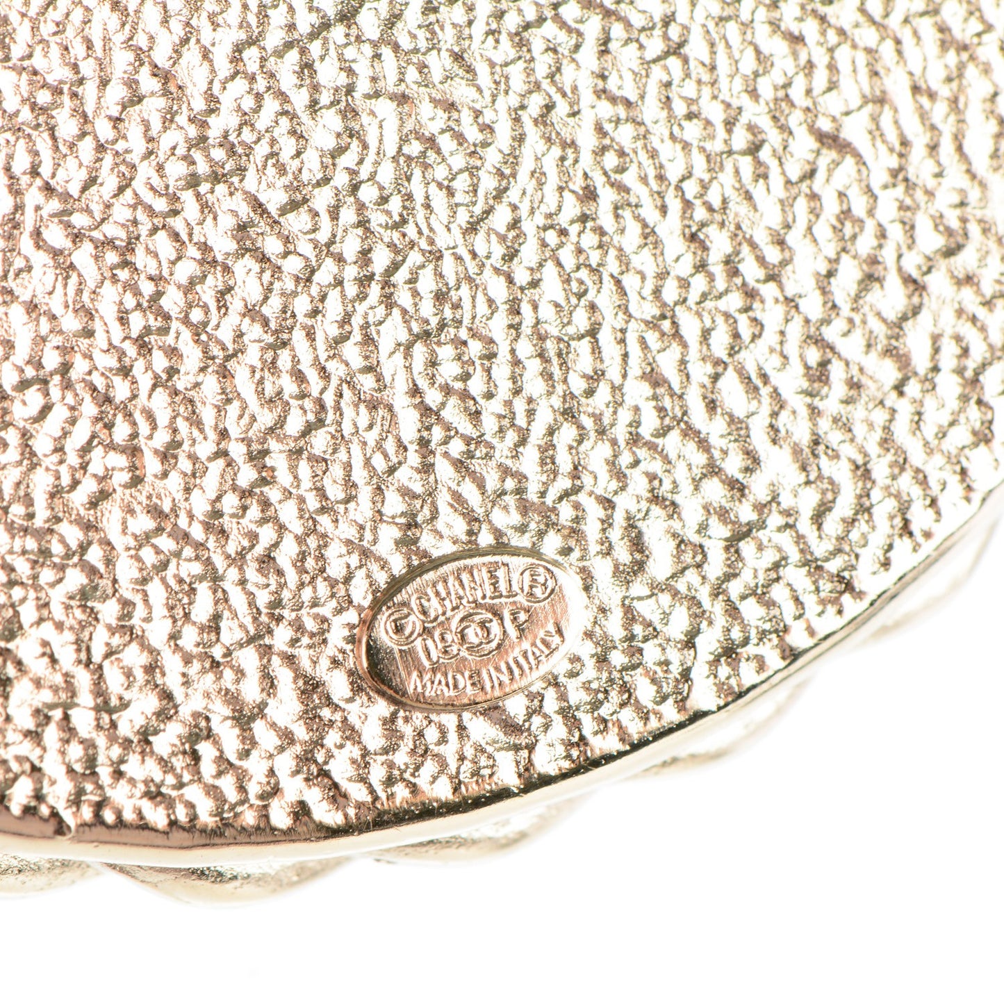 Enamel CC Brooch White Gold
