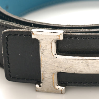 Hermes Box Togo 32mm H Belt 80 Black Blue Jean 9 of 9