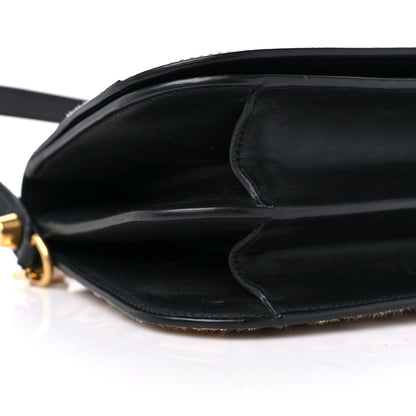 Gucci Calf Hair Leopard Print Shoulder Bag Black 8 of 11