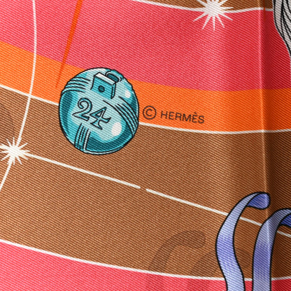 Hermes Silk Chorus Stellarum Scarf 70 Orange Beige Dore 4 of 5