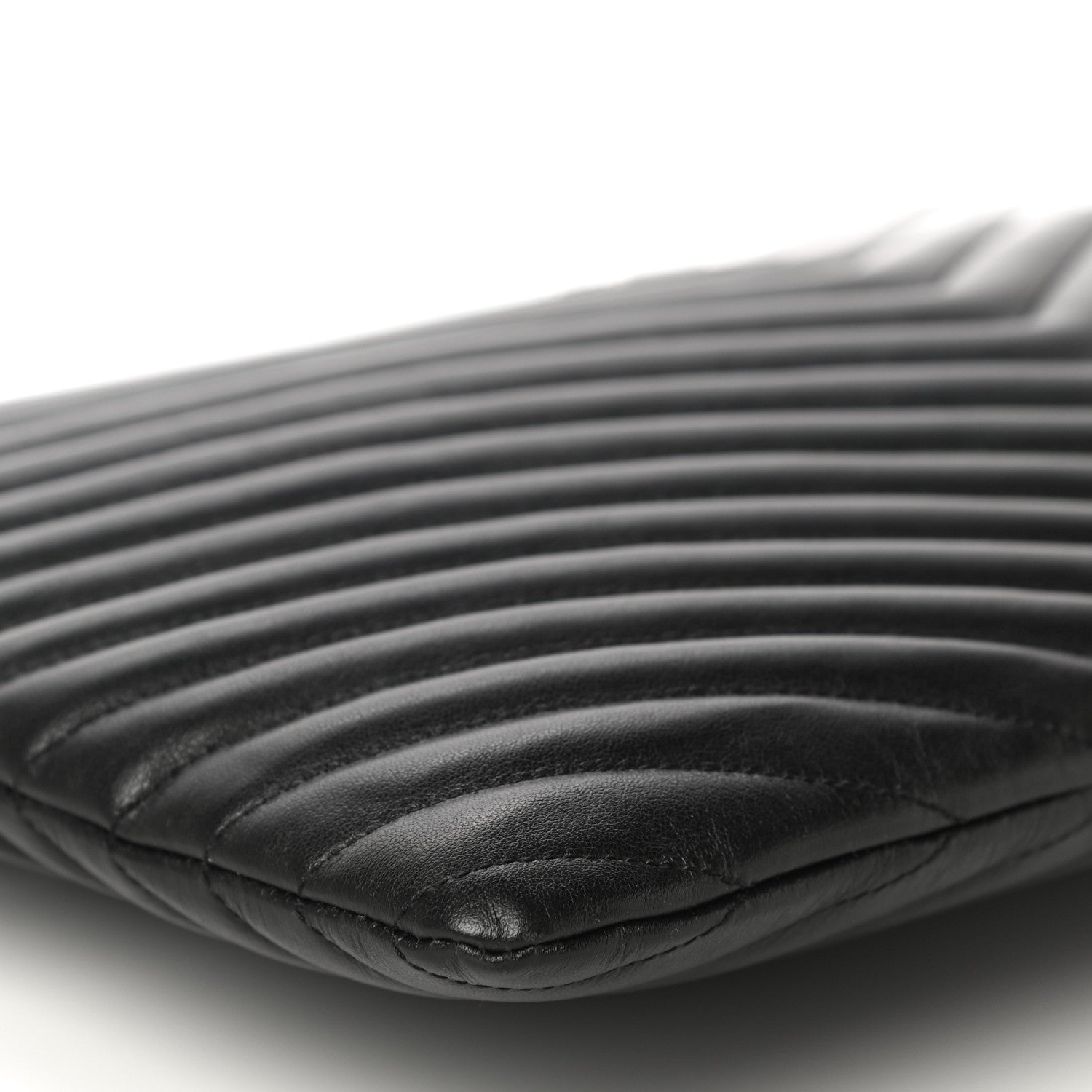 Saint Laurent Calfskin Matelasse Chevron Monogram Document Holder Black 9 of 11