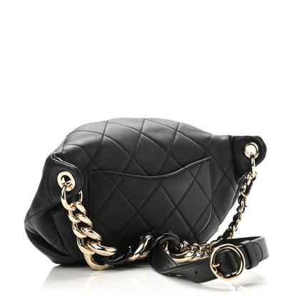 Chanel Lambskin Quilted Resin Bi-Color Waist Bag Fanny Pack Black 3 of 10