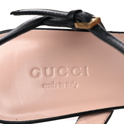 Gucci Lifford Calfskin GG Marmont Ankle Wrap 75mm Sandals 36.5 Black 7 of 8